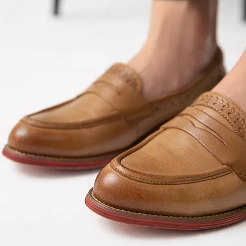Vista 3 de U-lite Mocasines clásicos de piel de oveja para mujer, cómodos zapatos planos de vestir
