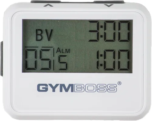 Vista 3 de Gymboss Temporizador de intervalos y cronómetro - Blanco/Gris Brillo