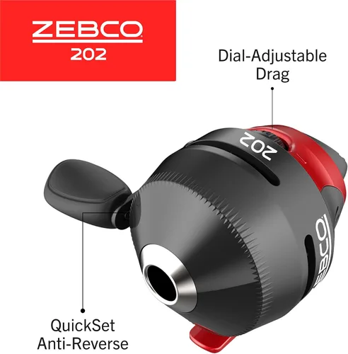 Vista 10 de Zebco 202 Spincast Reel and Fishing Rod Combo, Right-Hand Retrieve, Pre-Spooled with 10-Pound Line