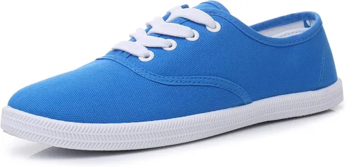 Vista 9 de VenusCelia - Tenis de lona con agujetas Rainbow para mujer Negro (Allblack)
