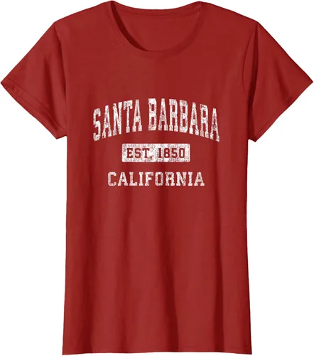 Vista 61 de Camiseta deportiva clásica de Santa Bárbara California CA, Negro, S