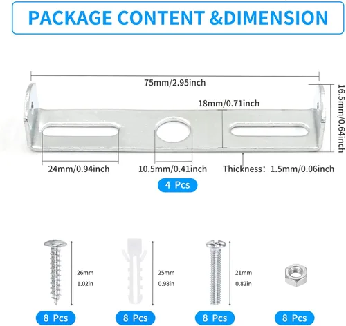 Vista 2 de 4 paquetes de soporte de montaje universal para luminarias cuadradas, soporte de montaje de placa de luz de techo de 3 pulgadas para pared, soporte