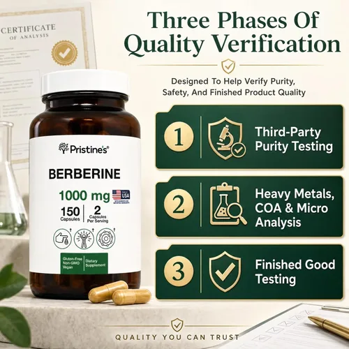Vista 6 de PRISTINE'S Berberine - Cápsulas de suplemento de 1000 mg, 150