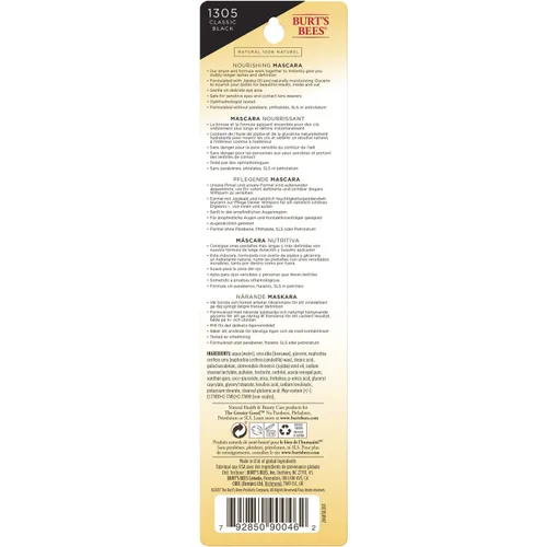 Vista 10 de Máscara de pestañas, pestañas alargadas Burt's Bees 100% natural, negro clásico