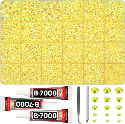 Vista 32 de 11000Pcs Silver Clear Rhinestones Bedazzling Kit, Bedazzled Gems Flatback