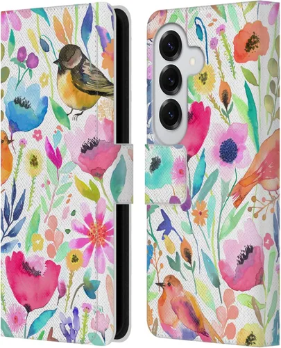 Vista 23 de Head Case Designs Officially Licensed Ninola Brushstrokes Black Summer Patterns Leather Wallet Case Compatible with Samsung Galaxy A07 4G