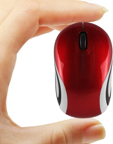Vista 9 de Mini mouse inalámbrico para computadora, tamaño pequeño, portátil, compacto de viaje, USB óptico de 3 botones, 1000 DPI, mouse inalámbrico para Negro