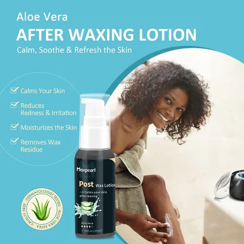 Vista 7 de Kit de depilación digital Maxpearl - Kit de calentador de cera dura para hombres y mujeres para depilación - Piel sensible, cejas, cara, axilas
