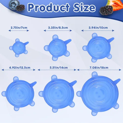Vista 2 de 12PCS diferentes especificaciones tapas del silicón, tapa del silicón para el almacenamiento de alimentos