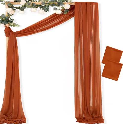 Vista 47 de MLMC 1 panel de tela para arco de boda azul bebé, 29 x 20 pies, cortinas de gasa extralargas transparentes de 6.6 yardas, paneles de cortinas
