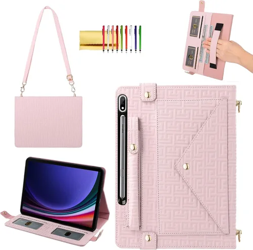 Vista 82 de Bolso Funda para Samsung Galaxy Tab S10 FE/S9 FE 10.9"/S9/S8/S7 11", Techcircle Folio con Soporte Cruzado, Billetera con Ranura para Lápiz S Pen