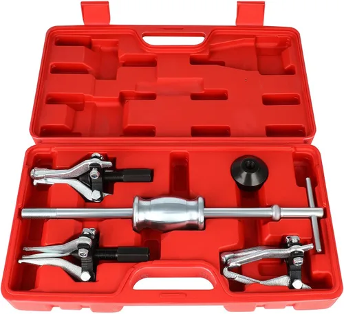 Vista 4 de SCITOO Juego de extractor de martillo deslizante con 3 rodamientos de mandíbula, juego universal de extractor de polea de engranajes internos
