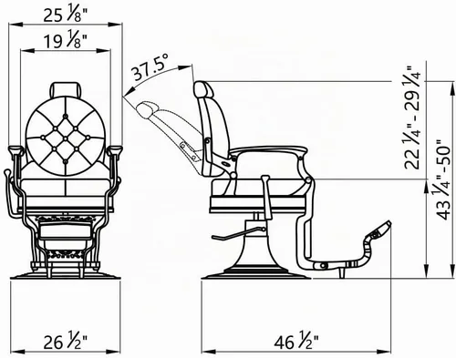 Vista 6 de Silla de peluquería resistente para hombre. Silla hidráulica para peluquería, Vanquish