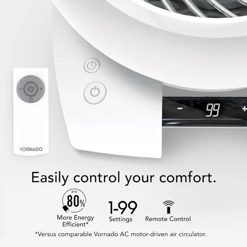 Vista 3 de Vornado 6303DC Ventilador circulador de aire mediano inteligente eléctrico con control de velocidad variable