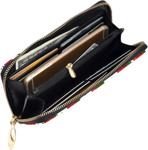 Vista 7 de CALM PLANET Cartera negra para hombre, cartera para identificación, carteras para niños, elegante cartera para hombre -F, H1- 003, Cartera