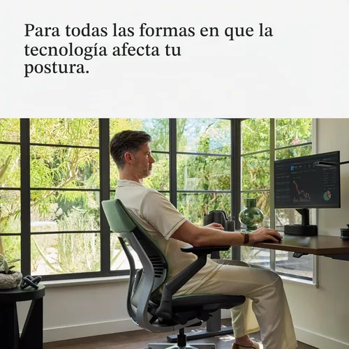 Vista 7 de Steelcase Gesture - Silla de oficina, Textil, azul Jay Tela Bluejay