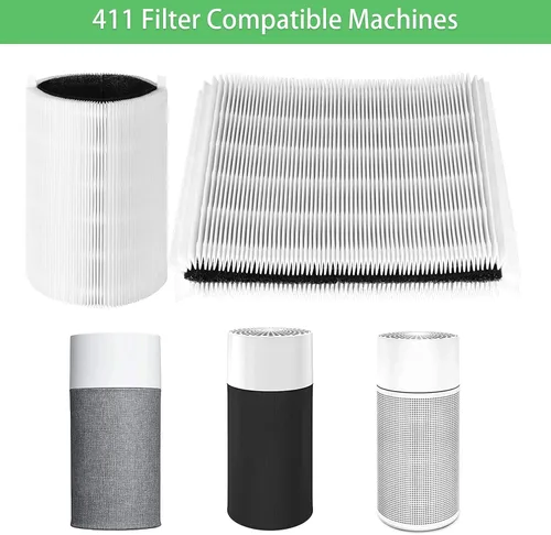 Vista 4 de Filtros de repuesto para Blueair Blue Pure 411 411+ Auto Mini, piezas con carbón activado silencioso, apto para filtro de mascotas más limpio