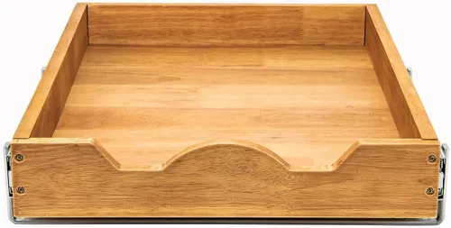 Vista 8 de DINDON Organizador de cajón extraíble para armario (11" ancho x 18" profundidad) 1 nivel, cajón de estante deslizante de madera de roble para debajo