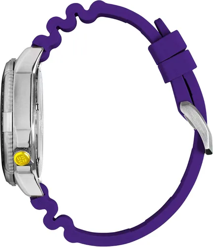 Vista 2 de Columbia College Collegiate Reloj de cuarzo de acero inoxidable con correa de silicona, azul, 22 (Modelo CSC03-011)