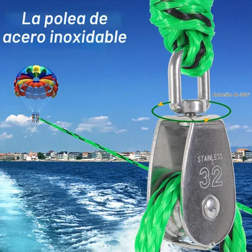 Vista 5 de Arnés de remolque autocentrante para deportes acuáticos con bola de espuma, arnés de remolque de barco resistente con 2 jinetes permanentes de acero