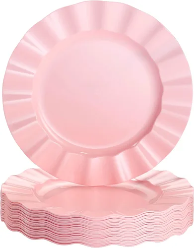 Vista 15 de Silver Spoons Platos de postre desechables 10 piezas Platos de plástico resistente Elegante aspecto fino de porcelana Velo, marfil