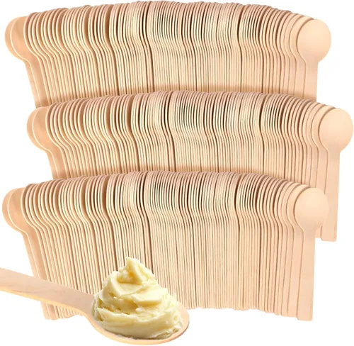 Vista 8 de Cucharas desechables mini de madera saboreadoras Cucharas de helado Cucharas de muestreo (150, 3.75 pulgadas)