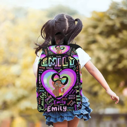 Vista 5 de Mochila personalizada para niños, jugador de fútbol americano, bandera americana, con nombre personalizado, mochila para estudiante, Color 23