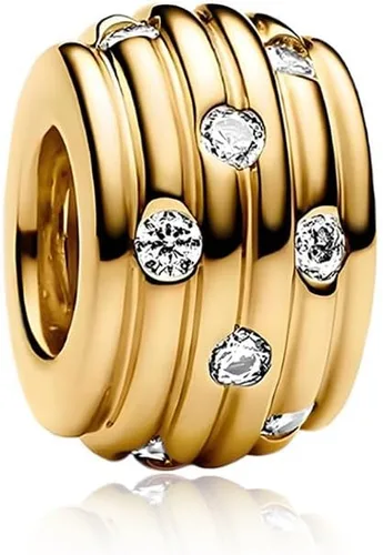 Vista 4 de Abalorio de plata de ley 925 calado para pulseras y collares de abalorios, regalos de joyería para mujeres