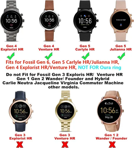 Vista 2 de RuenTech Cargador compatible con Fossil Gen 6 / Gen 5 / Gen 4 / Sport Smartwatch Cargador rápido (negro)