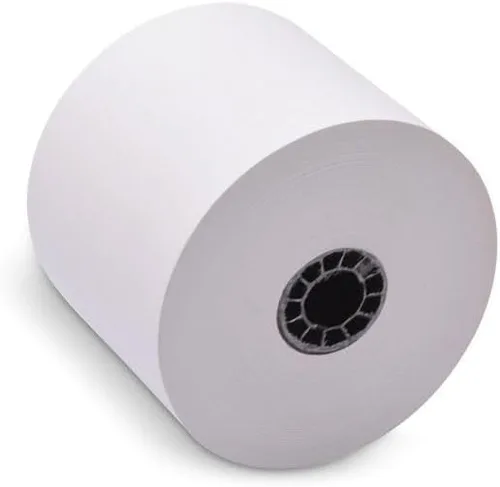 Vista 2 de 2.283 in x 350 pies Iconex Sticky Media High-Tack G2, 12 por caja, 55 GSM Facestock, 3.937 in OD, repetición de marca en sentido
