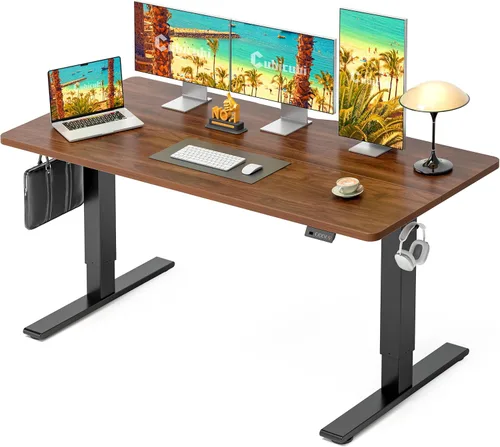 Vista 37 de CubiCubi Escritorio eléctrico de pie de 48 x 30 pulgadas, escritorio de pie ajustable en altura con ajustes preestablecidos de memoria, escritorio