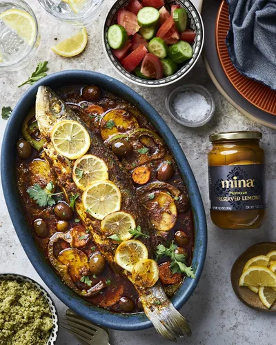 Vista 7 de Mina Limones conservados – 25.4 onzas auténticos limones gourmet marroquíes Beldi, limones marroquíes conservados en frasco, ideal para tagine