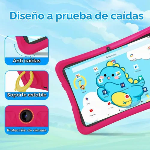 Vista 6 de DigiLand Android 15 Kids Tablet, tabletas de 10.1 pulgadas, 6 GB de RAM+32 GB de ROM (ampliar a TF), control parental, software para niños