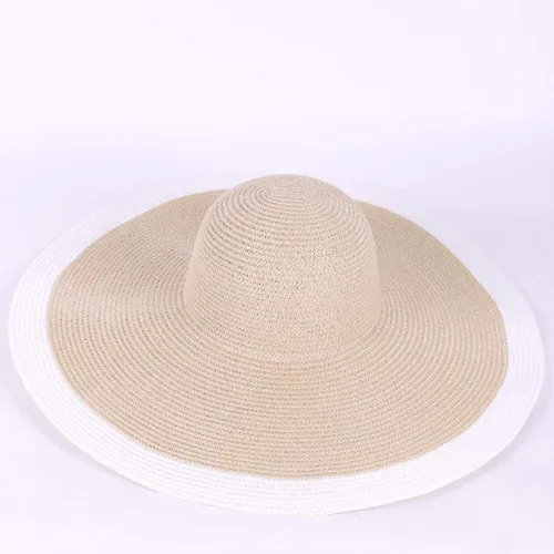Vista 3 de VECRY Womens Wide Brim Straw Hat Floppy Beach Sunhat Foldable Summer Cap UPF 50+