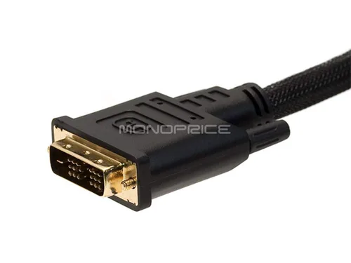 Vista 3 de Monoprice Cable de video - 6 pies - Negro Adaptador HDMI a DVI de alta velocidad 24AWG CL2 con cubierta de red
