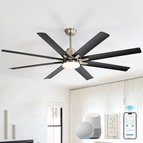 Vista 10 de Sofucor - Ventiladores de techo de 52 pulgadas con luces, ventilador de techo inteligente para interior/exterior con control remoto, funciona