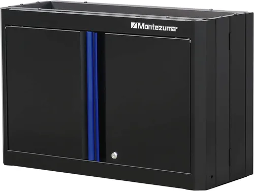 Vista 20 de Sistema de almacenamiento de herramientas de garaje Montezuma - Gabinete base apilable con bloqueo de 2 puertas de 30.5 x 24 pulgadas con pestillos