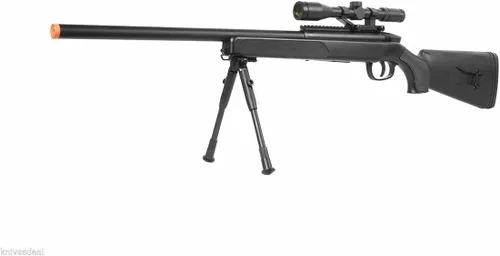 Vista 4 de CYMA ZM51 Rifle de francotirador de aire comprimido con resorte fps-400 con bípode, alcance (Arma de aire comprimido)