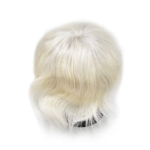 Vista 529 de Toupee para hombre 100% cabello humano real tupé para hombres 0.004 in piel de poliuretano para hombre, sistema de reemplazo de piezas de pelo