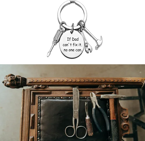 Vista 3 de Ediseng Bonus Dad Gifts from Daughter Son,One Piece Personalized Keychain for Fathers Day Gifts