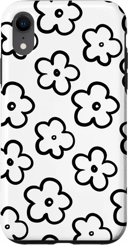 Vista 23 de Funda para iPhone 11 Pro Max con diseño de flores silvestres en blanco y negro