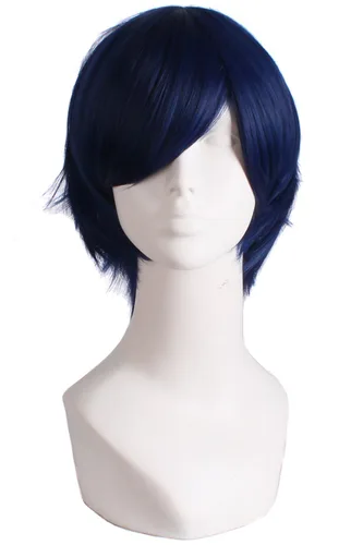 Vista 18 de MapofBeauty 12 pulgadas/30 cm Hombres corto recto Cosplay traje peluca, negro