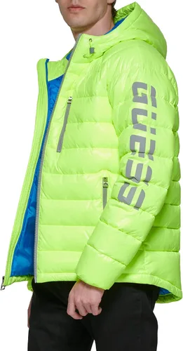 Vista 3 de GUESS Acolchado de manga larga con capucha de peso medio para hombre