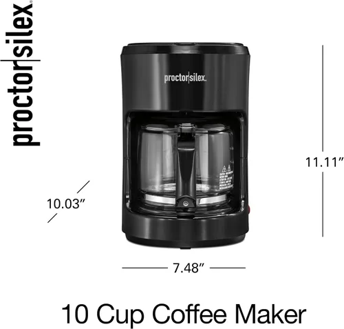 Vista 8 de Proctor Silex Cafetera de 10 tazas, funciona con enchufes inteligentes que son compatibles con Alexa, pausa y servicio automático, color negro