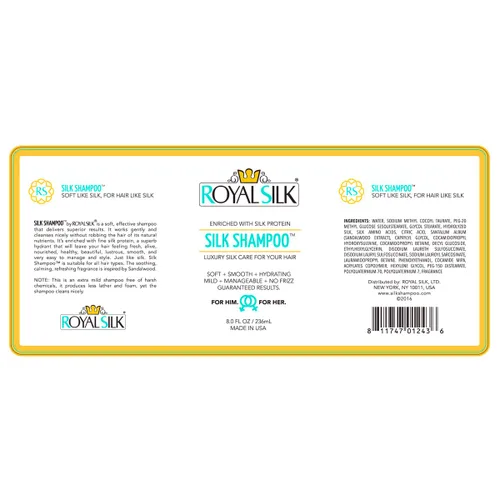 Vista 4 de Royal Silk El champú de seda original suave como la seda para el cabello como la seda. Ultra suave, calmante y suave. Todos los géneros, edades