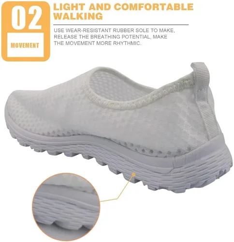 Vista 6 de GIFTPUZZ Zapatillas de correr para mujer ligeras antideslizantes transpirables de malla para caminar
