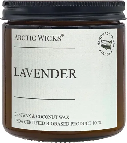 Vista 8 de Macarrón de Almendra Velas Perfumadas Arctic Wicks de Coco y Cera de Abeja Vela de Ámbar No Tóxica de 16oz para Decoración de Otoño