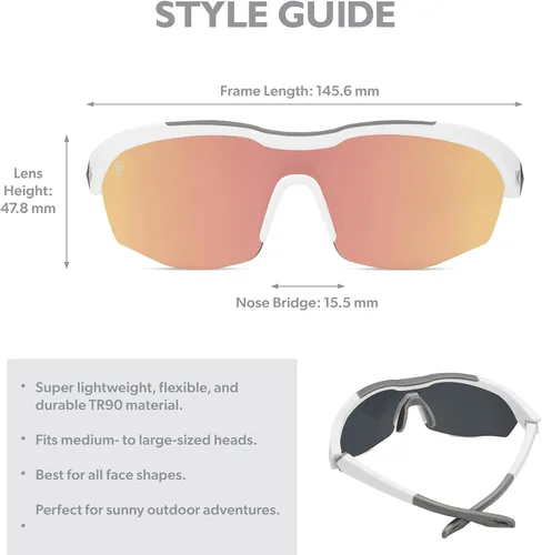 Vista 6 de Knockaround Kinetics Sport Sunglasses for Men & Women - Wraparound Sunglasses - UV400 Protection - Running, Golf, Baseball