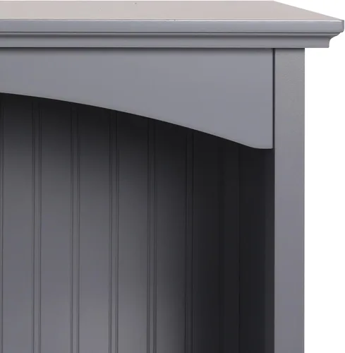 Vista 6 de eHemco Estantería de 2 niveles con 2 soportes arqueados, 29 pulgadas, gris