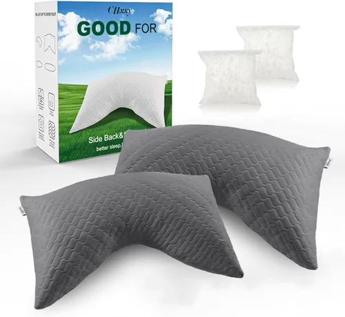 Vista 8 de CHxxy Almohada para dormir de lado para el alivio del cuello y los hombros, diseño ergonómico, almohada de firmeza media, almohadas de tamaño queen